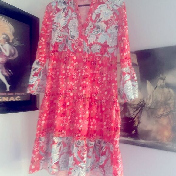 Boho Floral Dress Pink New Size Small - Picture 1 of 9